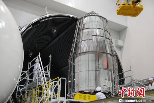 Shijian-10 in vacuum chamber (CNS)