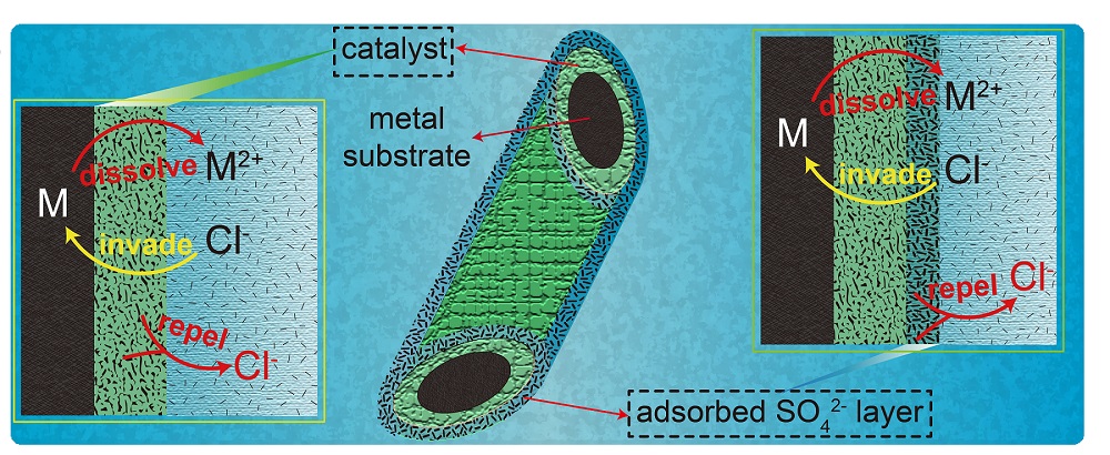 Protection of the metal substrate from chloride anions corrosion