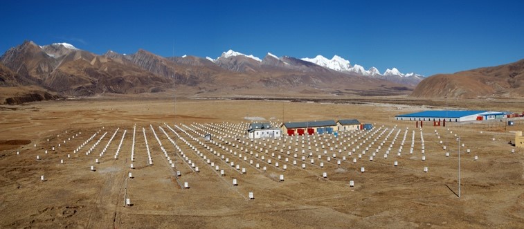 The Tibet air-shower array located 4300 m above sea level in Tibet, China.