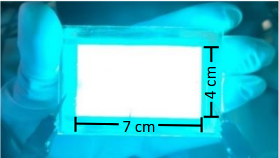 An ultra large-area sky-blue PeLED (Image by CHU Shenglong et.al)