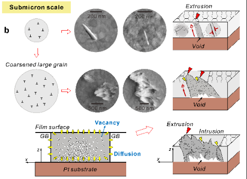 Schematic diagram of fatigue damage mechanisms in metals with different length scales